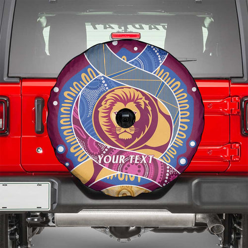 Brisbane Lions Football Custom Spare Tire Cover Premiers Proud Aboriginal Art - Aussie Hoodie