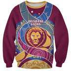 Brisbane Lions Football Custom Sweatshirt Premiers Proud Aboriginal Art - Aussie Hoodie