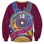 Brisbane Lions Football Custom Sweatshirt Premiers Proud Aboriginal Art - Aussie Hoodie