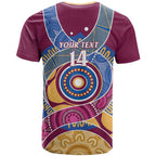 Brisbane Lions Football Custom T Shirt Premiers Proud Aboriginal Art - Aussie Hoodie