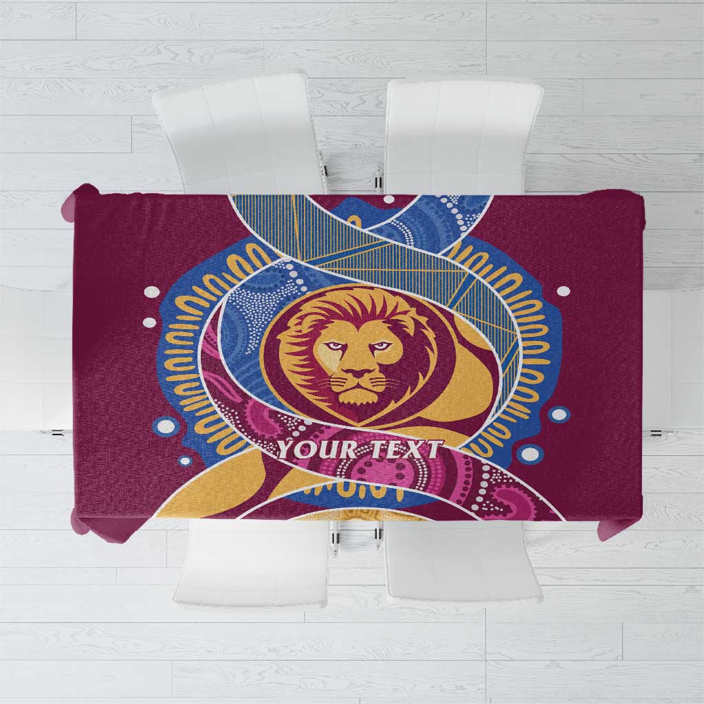 Brisbane Lions Football Custom Tablecloth Premiers Proud Aboriginal Art - Aussie Hoodie