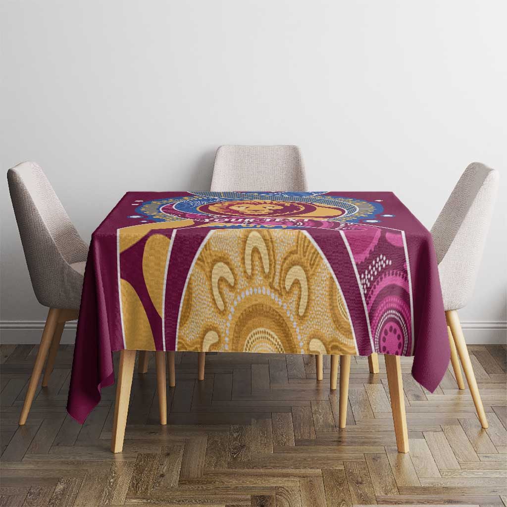 Brisbane Lions Football Custom Tablecloth Premiers Proud Aboriginal Art - Aussie Hoodie