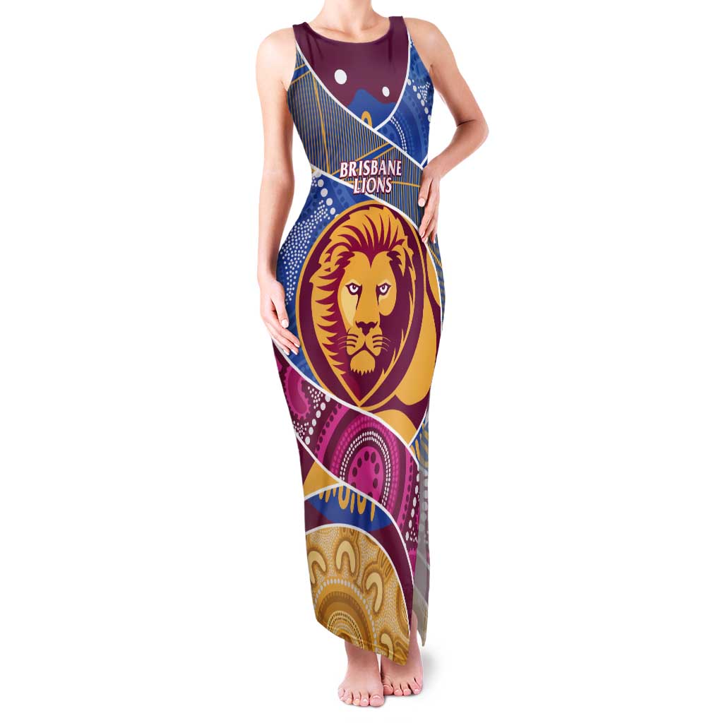 Brisbane Lions Football Custom Tank Maxi Dress Premiers Proud Aboriginal Art - Aussie Hoodie