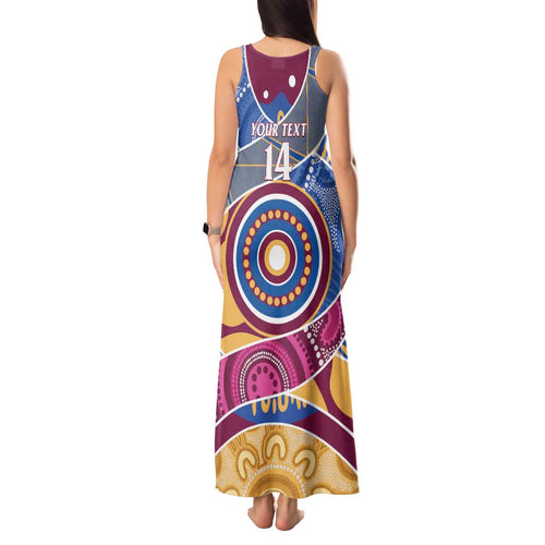Brisbane Lions Football Custom Tank Maxi Dress Premiers Proud Aboriginal Art - Aussie Hoodie