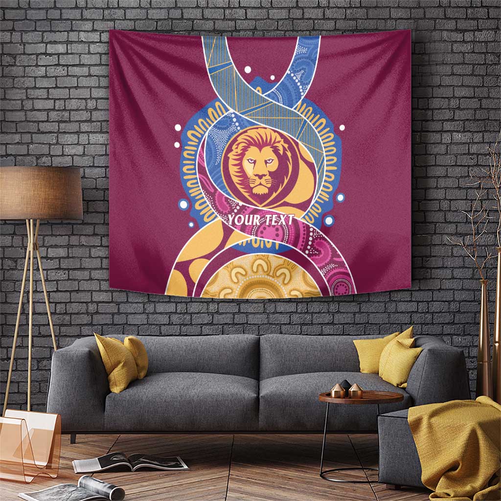 Brisbane Lions Football Custom Tapestry Premiers Proud Aboriginal Art - Aussie Hoodie