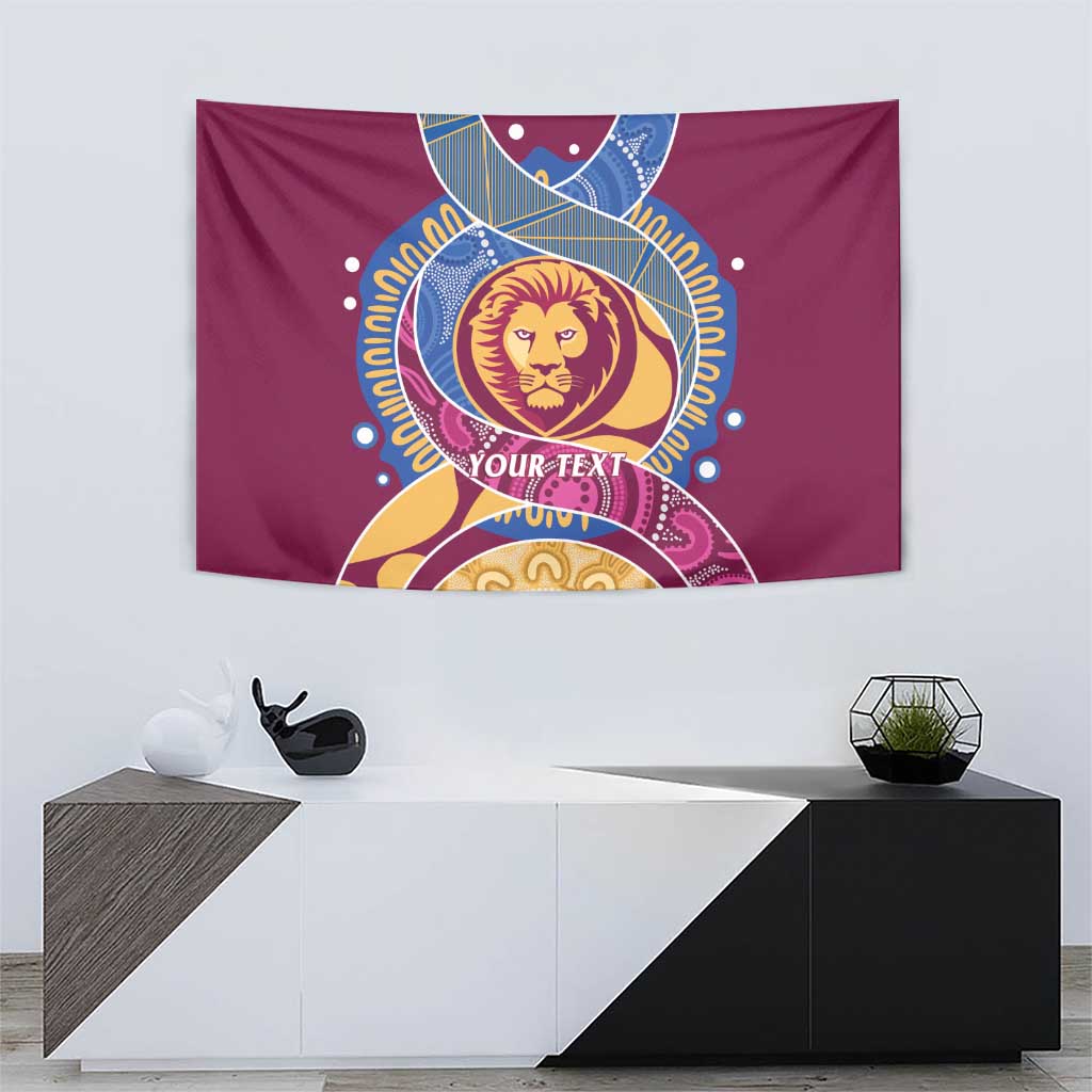 Brisbane Lions Football Custom Tapestry Premiers Proud Aboriginal Art - Aussie Hoodie
