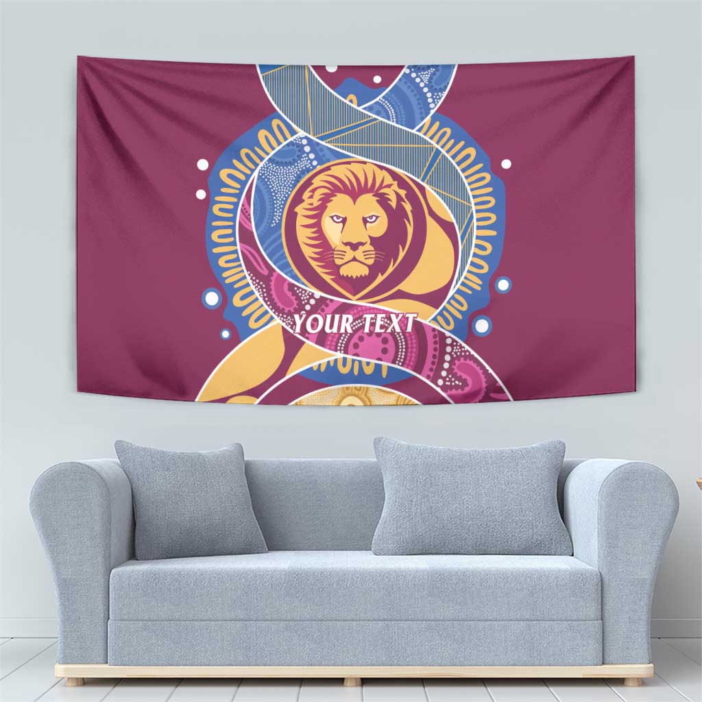 Brisbane Lions Football Custom Tapestry Premiers Proud Aboriginal Art - Aussie Hoodie