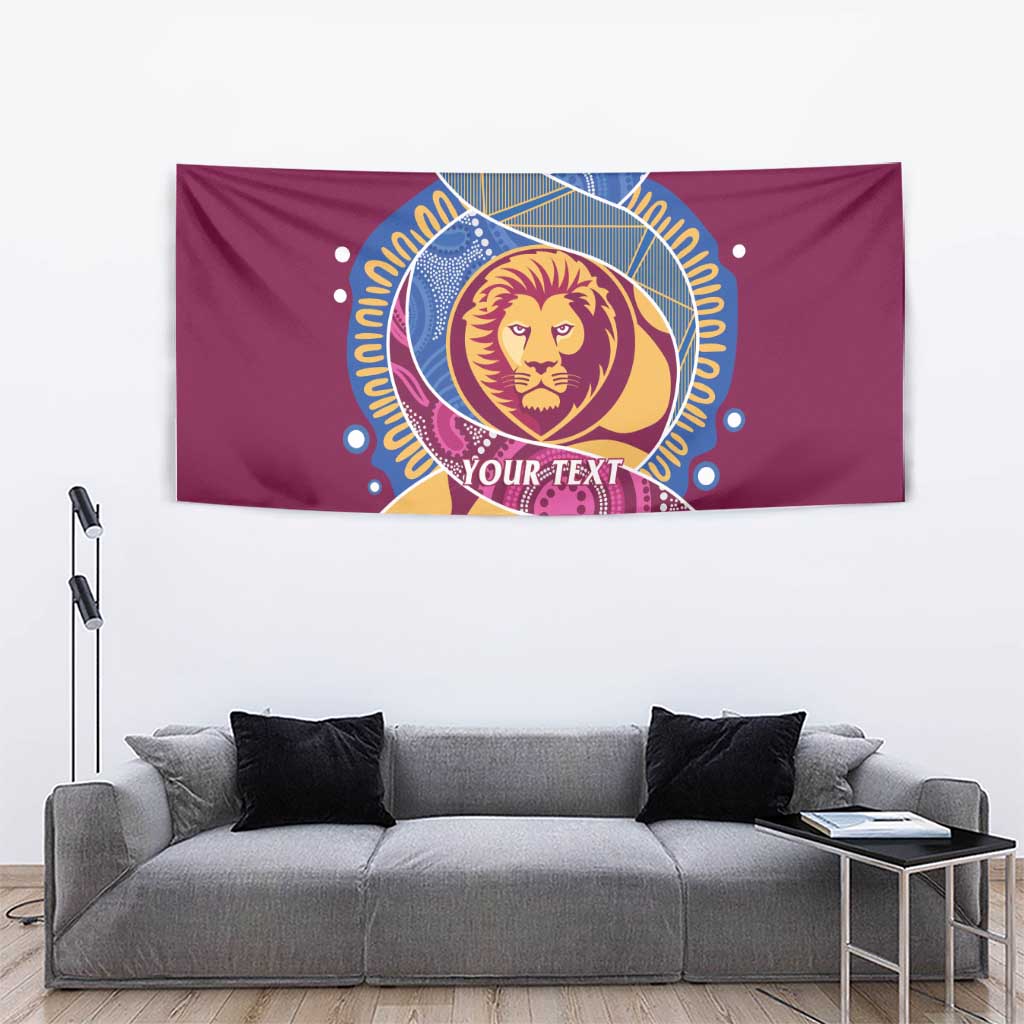 Brisbane Lions Football Custom Tapestry Premiers Proud Aboriginal Art - Aussie Hoodie
