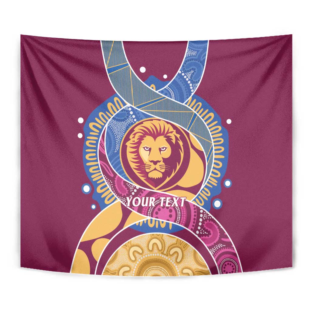 Brisbane Lions Football Custom Tapestry Premiers Proud Aboriginal Art - Aussie Hoodie