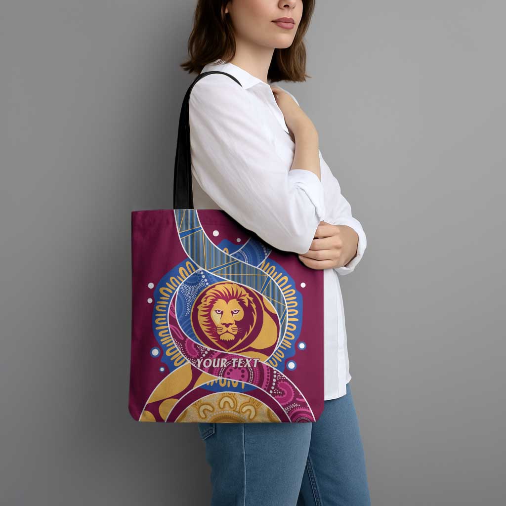 Brisbane Lions Football Custom Tote Bag Premiers Proud Aboriginal Art - Aussie Hoodie