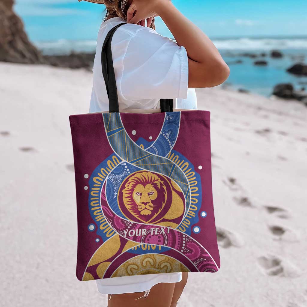 Brisbane Lions Football Custom Tote Bag Premiers Proud Aboriginal Art - Aussie Hoodie