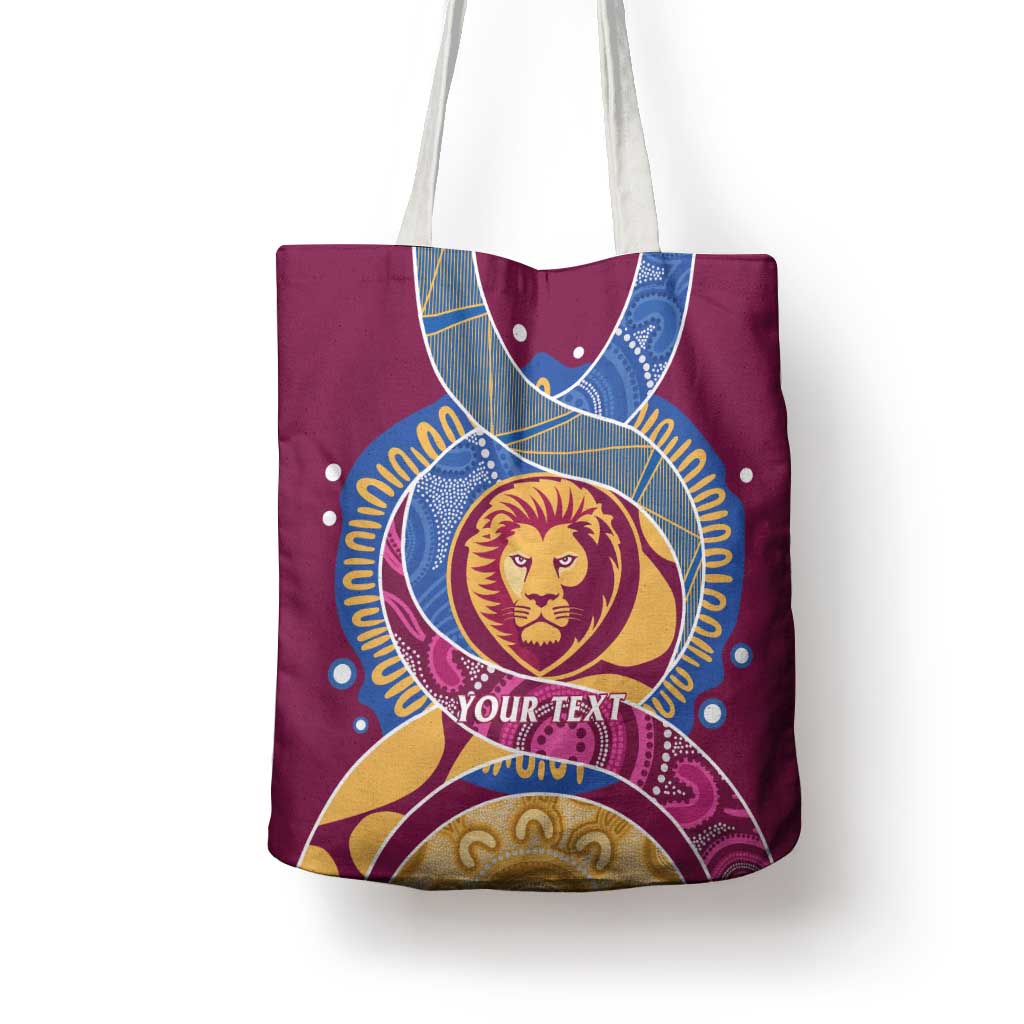 Brisbane Lions Football Custom Tote Bag Premiers Proud Aboriginal Art - Aussie Hoodie