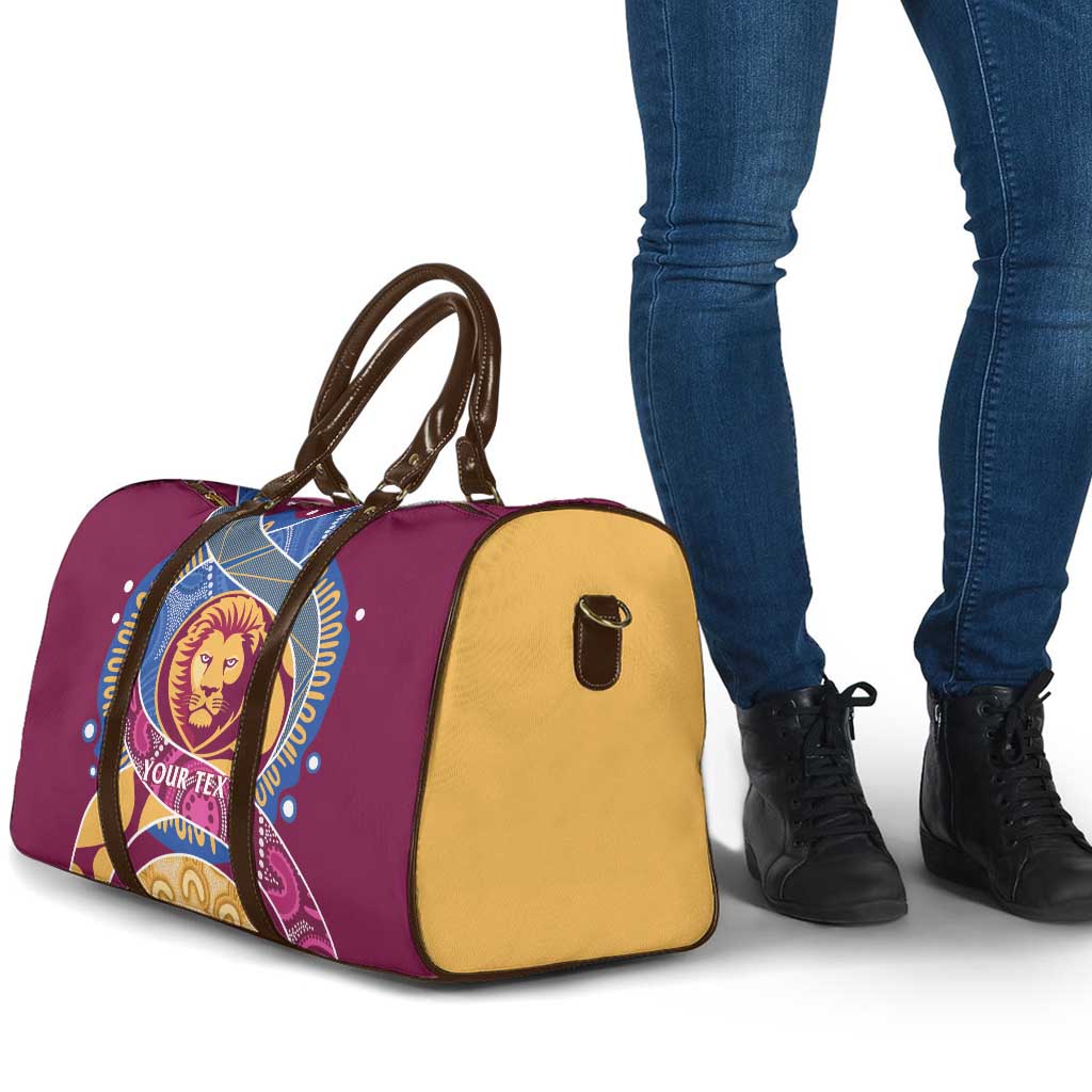 Brisbane Lions Football Custom Travel Bag Premiers Proud Aboriginal Art - Aussie Hoodie