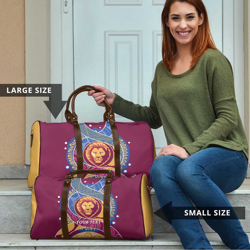 Brisbane Lions Football Custom Travel Bag Premiers Proud Aboriginal Art - Aussie Hoodie