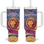 Brisbane Lions Football Custom Tumbler With Handle Premiers Proud Aboriginal Art - Aussie Hoodie