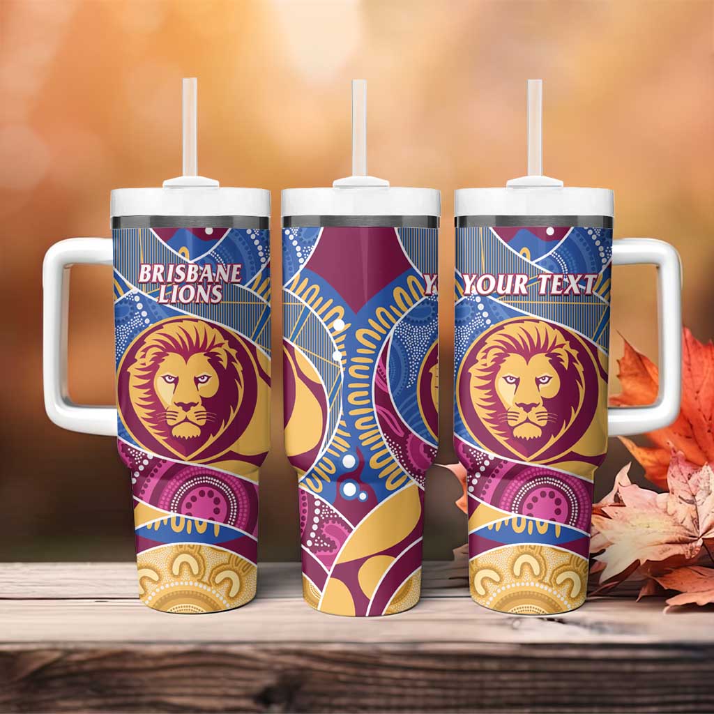 Brisbane Lions Football Custom Tumbler With Handle Premiers Proud Aboriginal Art - Aussie Hoodie