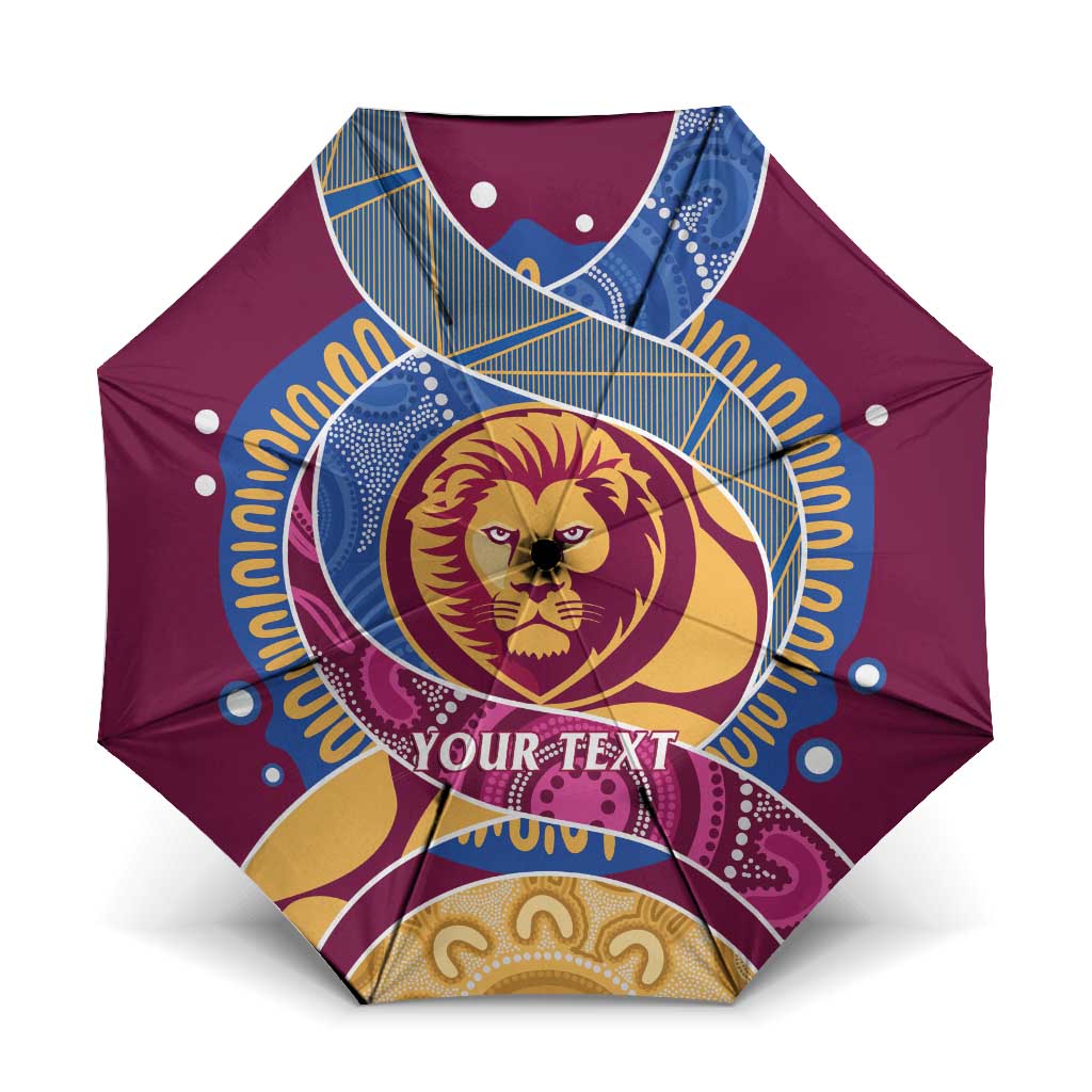 Brisbane Lions Football Custom Umbrella Premiers Proud Aboriginal Art - Aussie Hoodie
