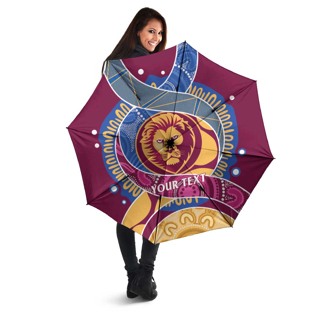 Brisbane Lions Football Custom Umbrella Premiers Proud Aboriginal Art - Aussie Hoodie