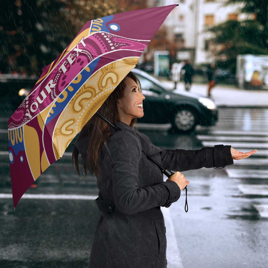Brisbane Lions Football Custom Umbrella Premiers Proud Aboriginal Art - Aussie Hoodie