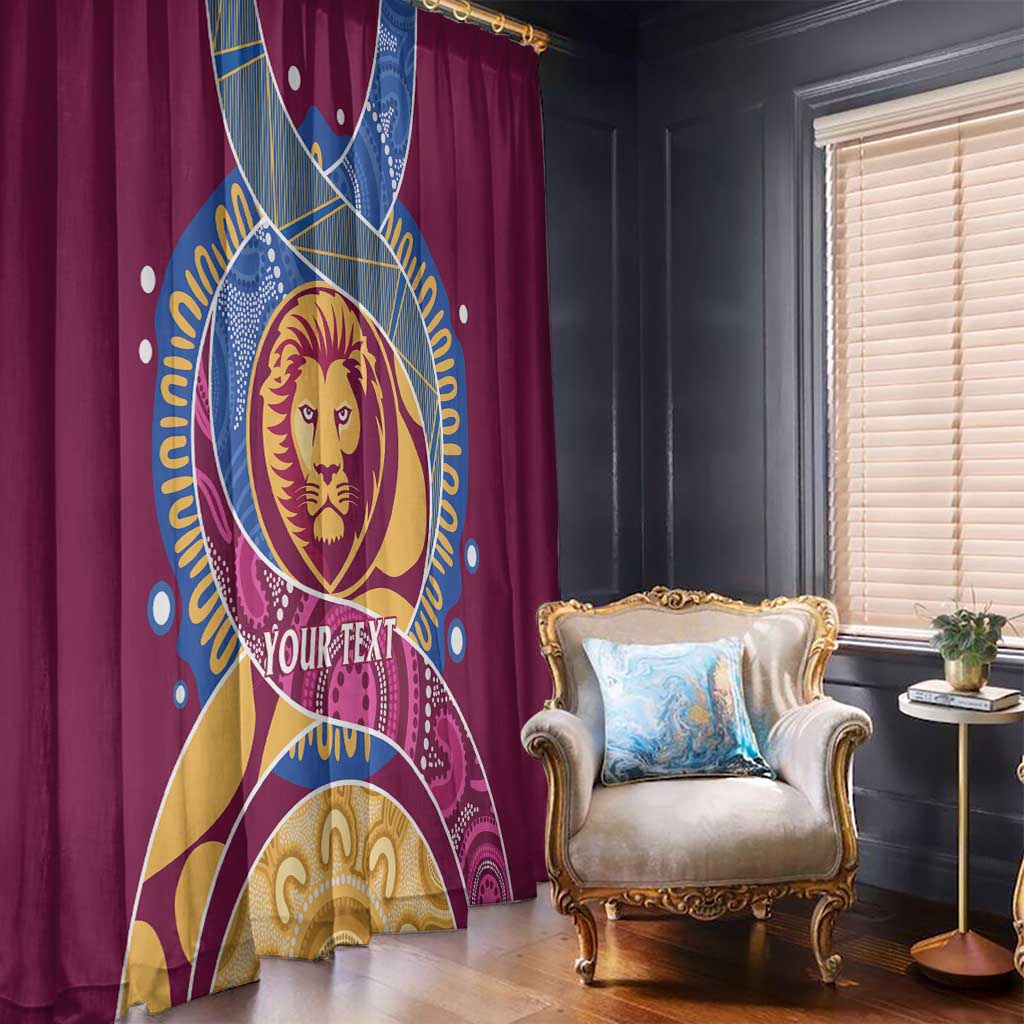 Brisbane Lions Football Custom Window Curtain Premiers Proud Aboriginal Art - Aussie Hoodie