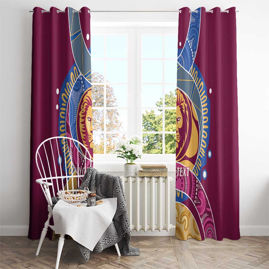 Brisbane Lions Football Custom Window Curtain Premiers Proud Aboriginal Art - Aussie Hoodie