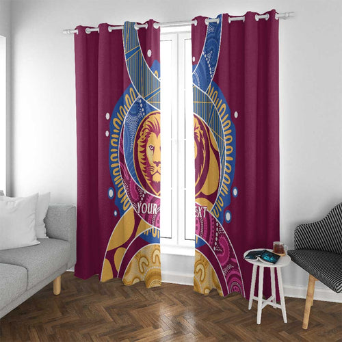 Brisbane Lions Football Custom Window Curtain Premiers Proud Aboriginal Art - Aussie Hoodie