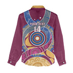 Brisbane Lions Football Custom Women Casual Shirt Premiers Proud Aboriginal Art - Aussie Hoodie