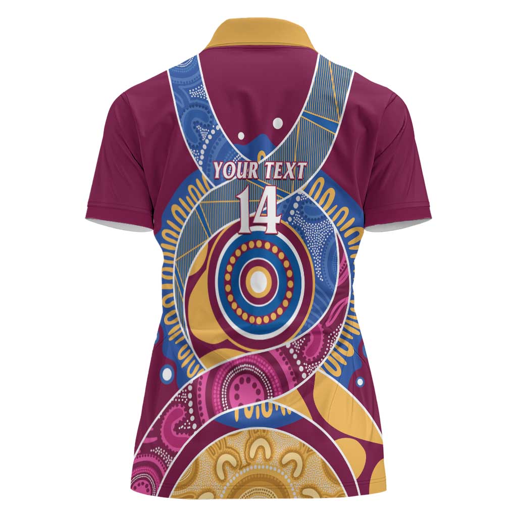 Brisbane Lions Football Custom Women Polo Shirt Premiers Proud Aboriginal Art - Aussie Hoodie
