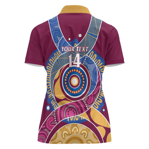 Brisbane Lions Football Custom Women Polo Shirt Premiers Proud Aboriginal Art - Aussie Hoodie