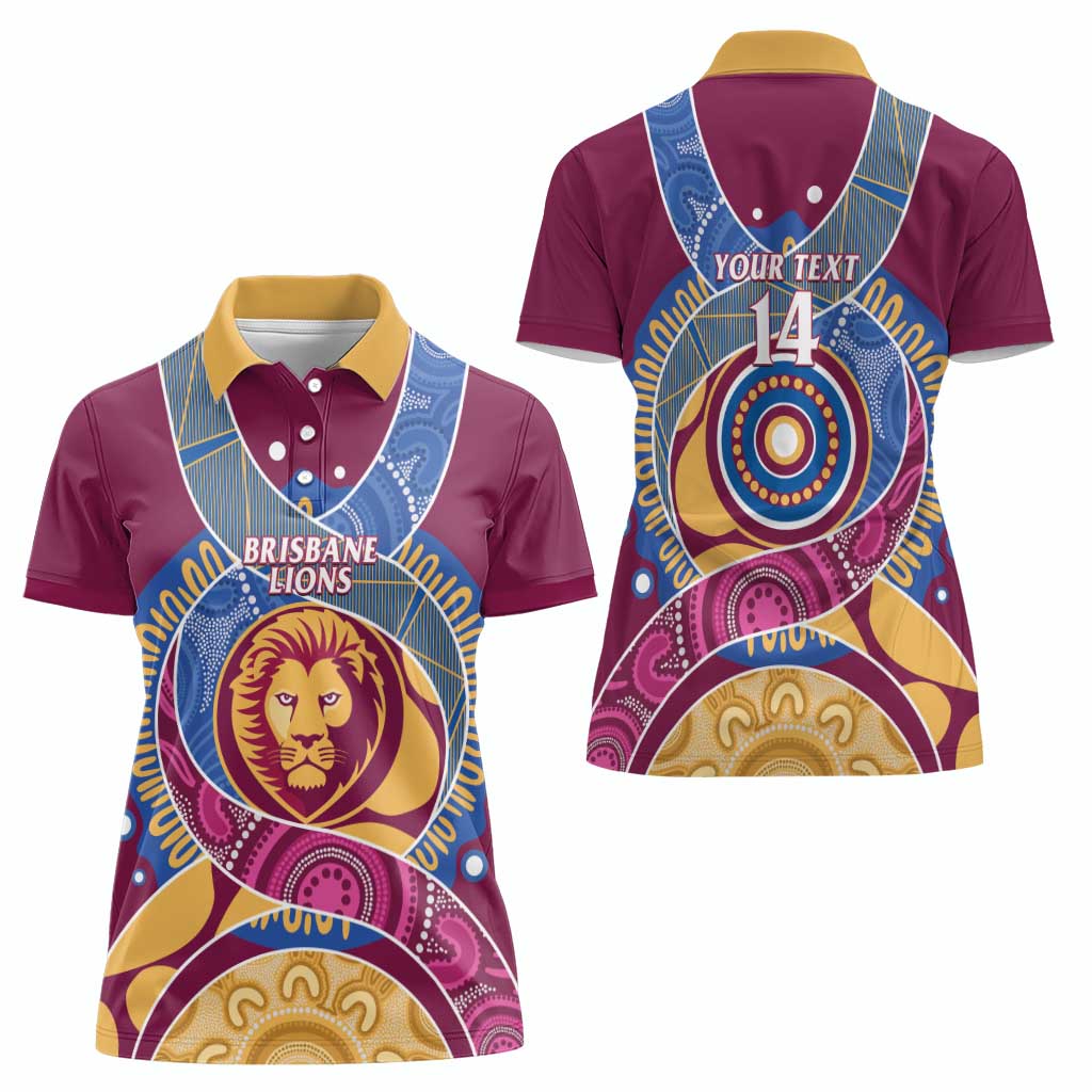 Brisbane Lions Football Custom Women Polo Shirt Premiers Proud Aboriginal Art - Aussie Hoodie
