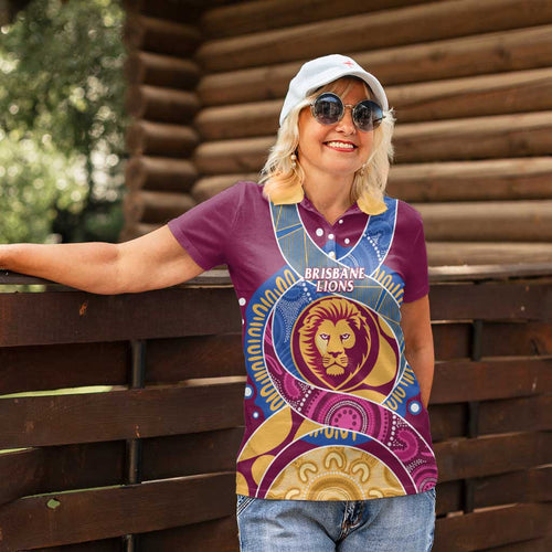 Brisbane Lions Football Custom Women Polo Shirt Premiers Proud Aboriginal Art - Aussie Hoodie