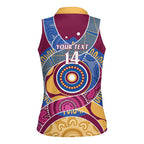 Brisbane Lions Football Custom Women Sleeveless Polo Shirt Premiers Proud Aboriginal Art - Aussie Hoodie