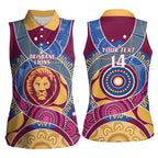 Brisbane Lions Football Custom Women Sleeveless Polo Shirt Premiers Proud Aboriginal Art - Aussie Hoodie