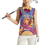 Brisbane Lions Football Custom Women Sleeveless Polo Shirt Premiers Proud Aboriginal Art - Aussie Hoodie