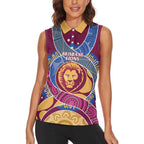 Brisbane Lions Football Custom Women Sleeveless Polo Shirt Premiers Proud Aboriginal Art - Aussie Hoodie