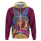 Brisbane Lions Football Custom Zip Hoodie Premiers Proud Aboriginal Art - Aussie Hoodie