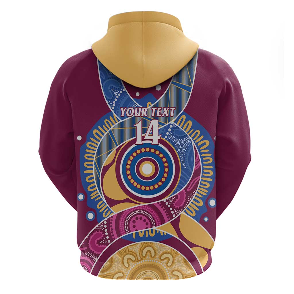 Brisbane Lions Football Custom Zip Hoodie Premiers Proud Aboriginal Art - Aussie Hoodie