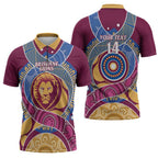 Brisbane Lions Football Custom Zipper Polo Shirt Premiers Proud Aboriginal Art - Aussie Hoodie