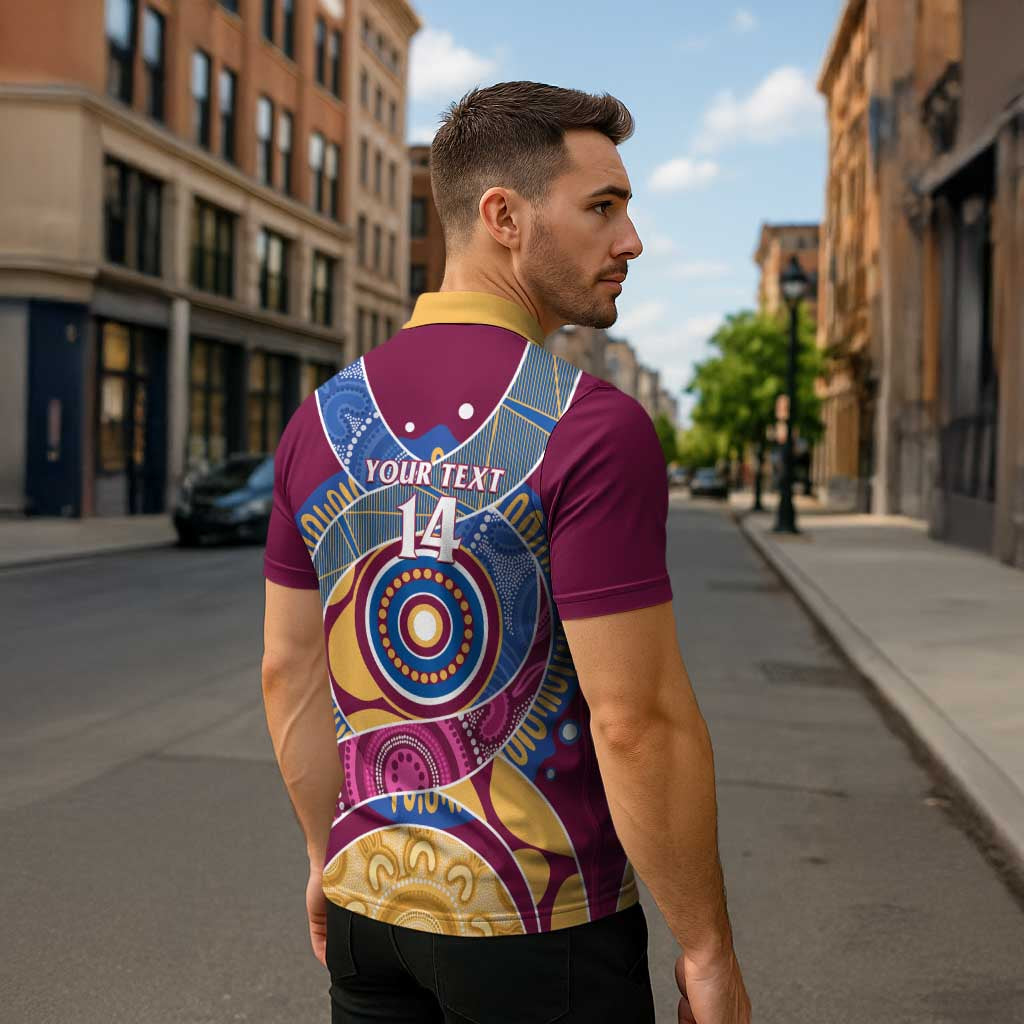 Brisbane Lions Football Custom Zipper Polo Shirt Premiers Proud Aboriginal Art - Aussie Hoodie