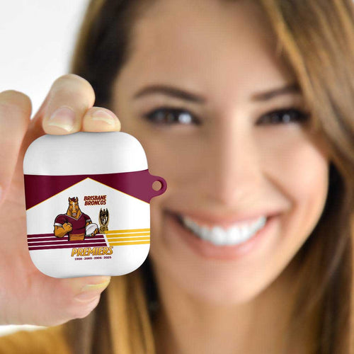 Brisbane Broncos Rugby AirPods Case NRL 4th Premiers Proud - Aussie Hoodie