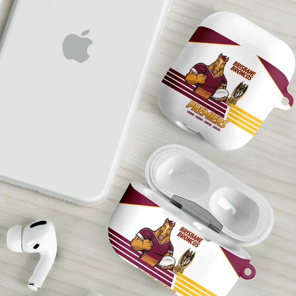 Brisbane Broncos Rugby AirPods Case NRL 4th Premiers Proud - Aussie Hoodie
