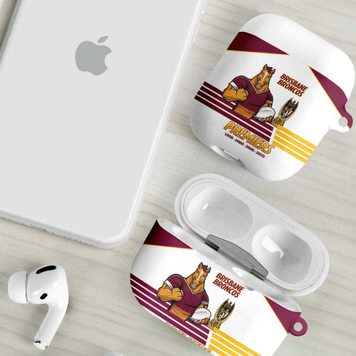 Brisbane Broncos Rugby AirPods Case NRL 4th Premiers Proud - Aussie Hoodie