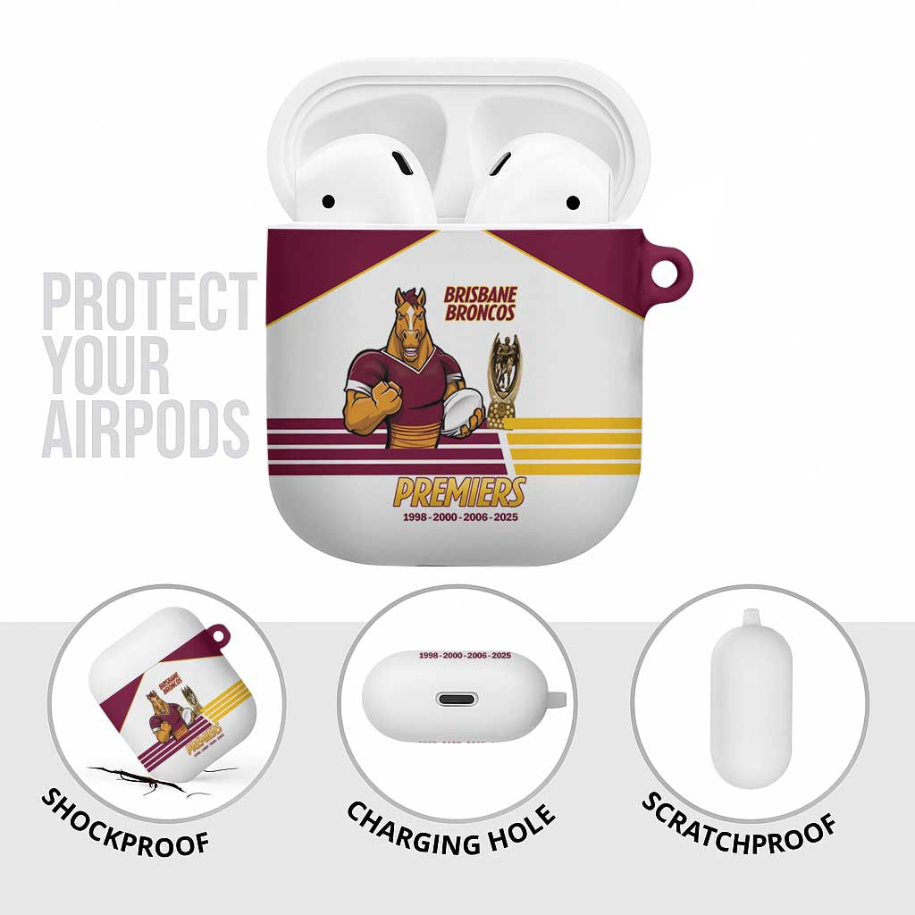 Brisbane Broncos Rugby AirPods Case NRL 4th Premiers Proud - Aussie Hoodie