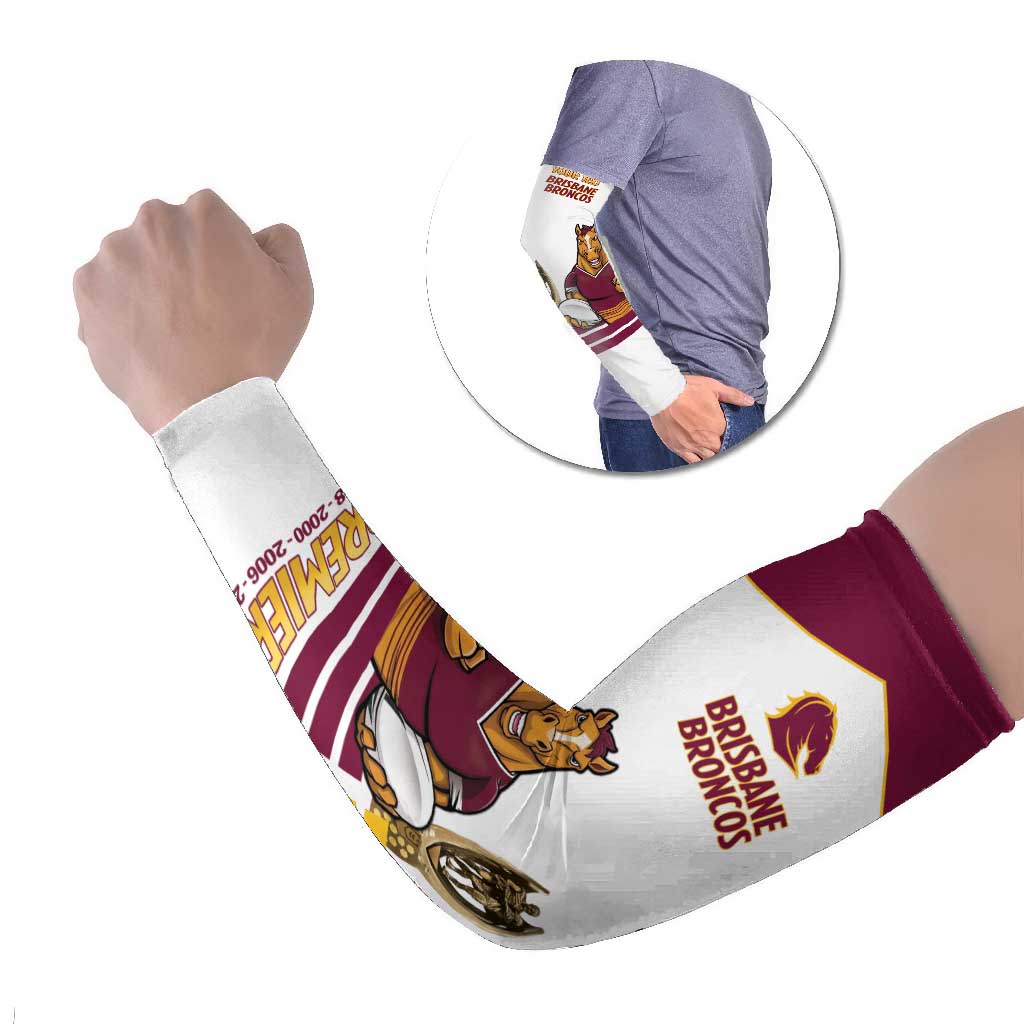 Brisbane Broncos Rugby Personalised Arm Sleeves NRL 4th Premiers Proud - Aussie Hoodie