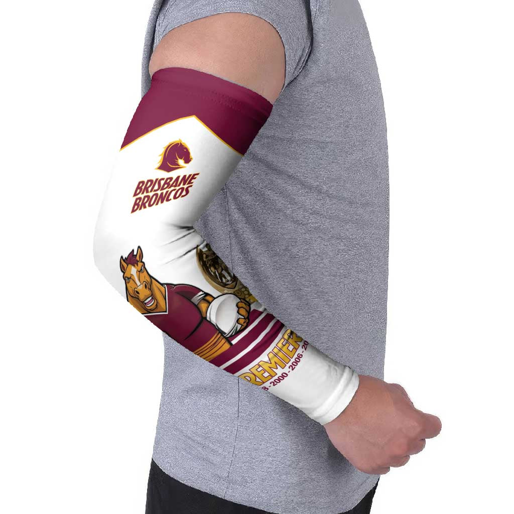 Brisbane Broncos Rugby Personalised Arm Sleeves NRL 4th Premiers Proud - Aussie Hoodie