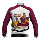 Brisbane Broncos Rugby Personalised Baseball Jacket NRL 4th Premiers Proud - Aussie Hoodie