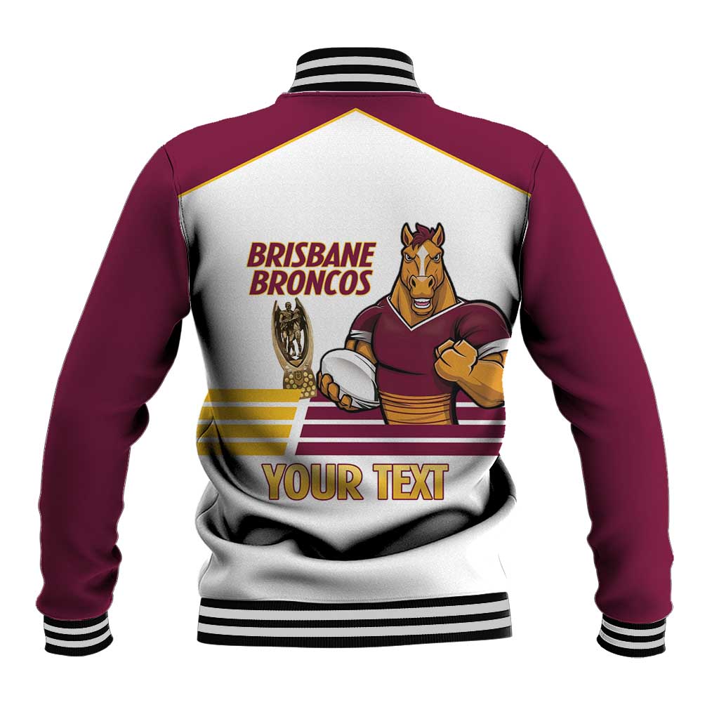 Brisbane Broncos Rugby Personalised Baseball Jacket NRL 4th Premiers Proud - Aussie Hoodie