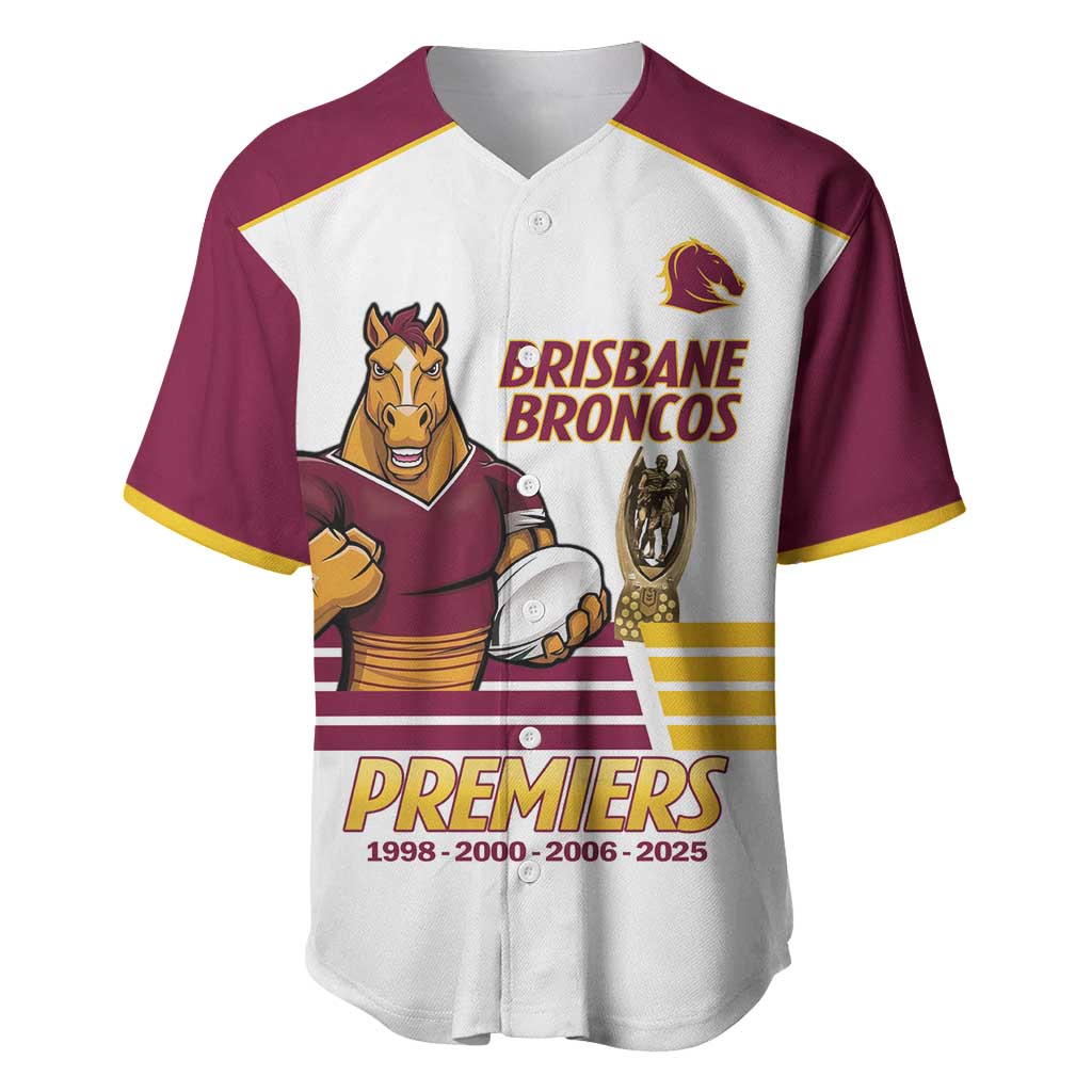 Brisbane Broncos Rugby Personalised Baseball Jersey NRL 4th Premiers Proud - Aussie Hoodie