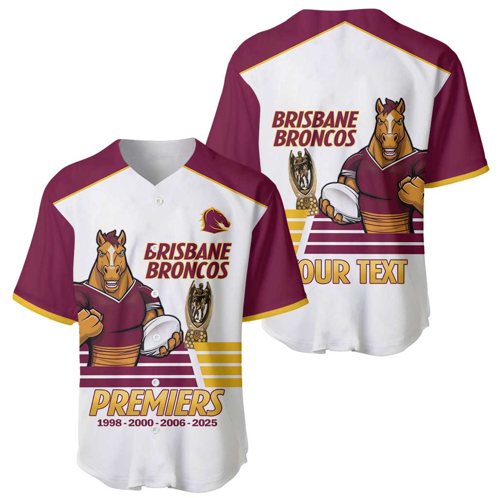 Brisbane Broncos Rugby Personalised Baseball Jersey NRL 4th Premiers Proud - Aussie Hoodie