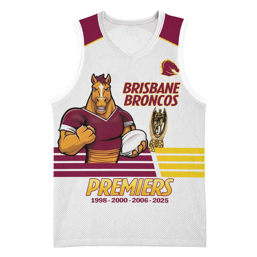Brisbane Broncos Rugby Personalised Basketball Jersey NRL 4th Premiers Proud - Aussie Hoodie